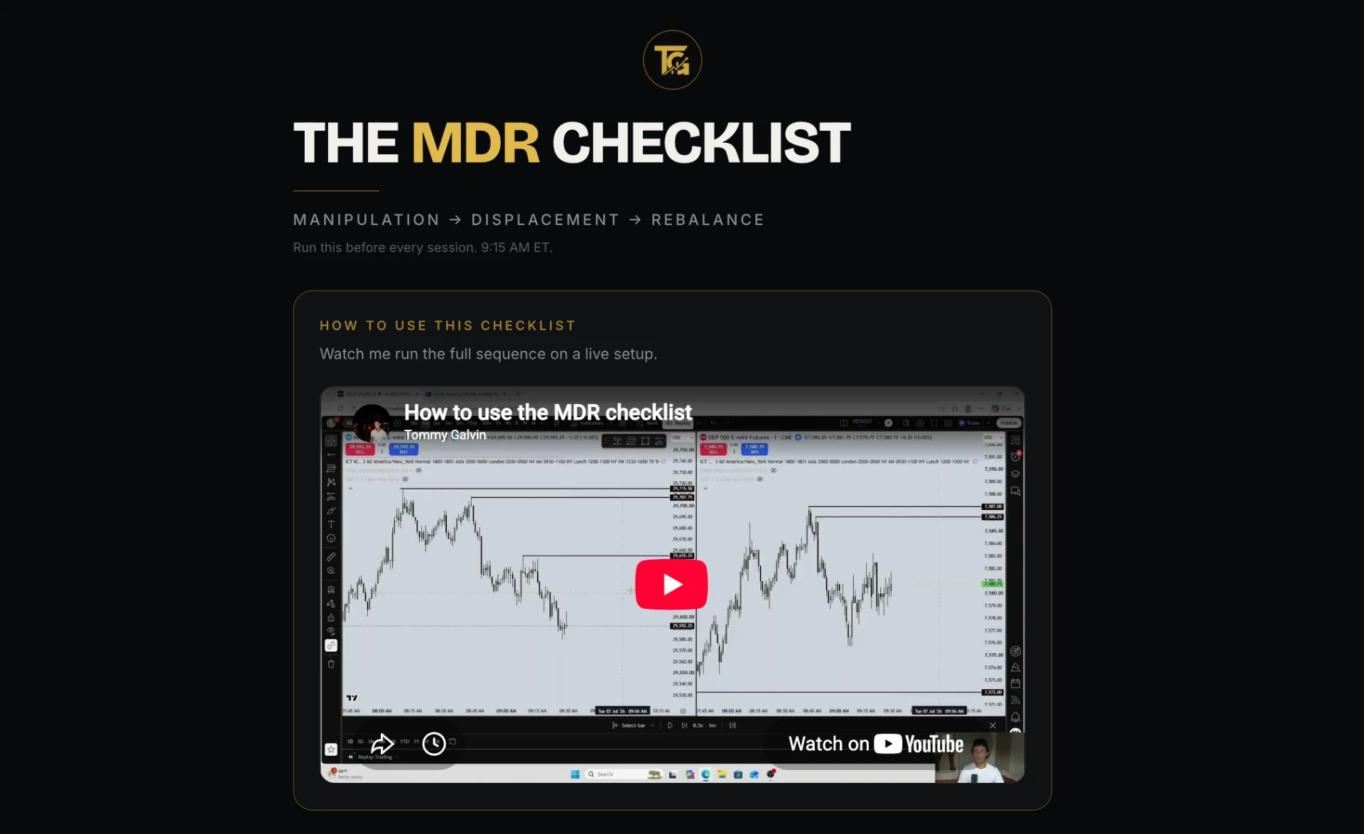 Preview of the live MDR Checklist tool